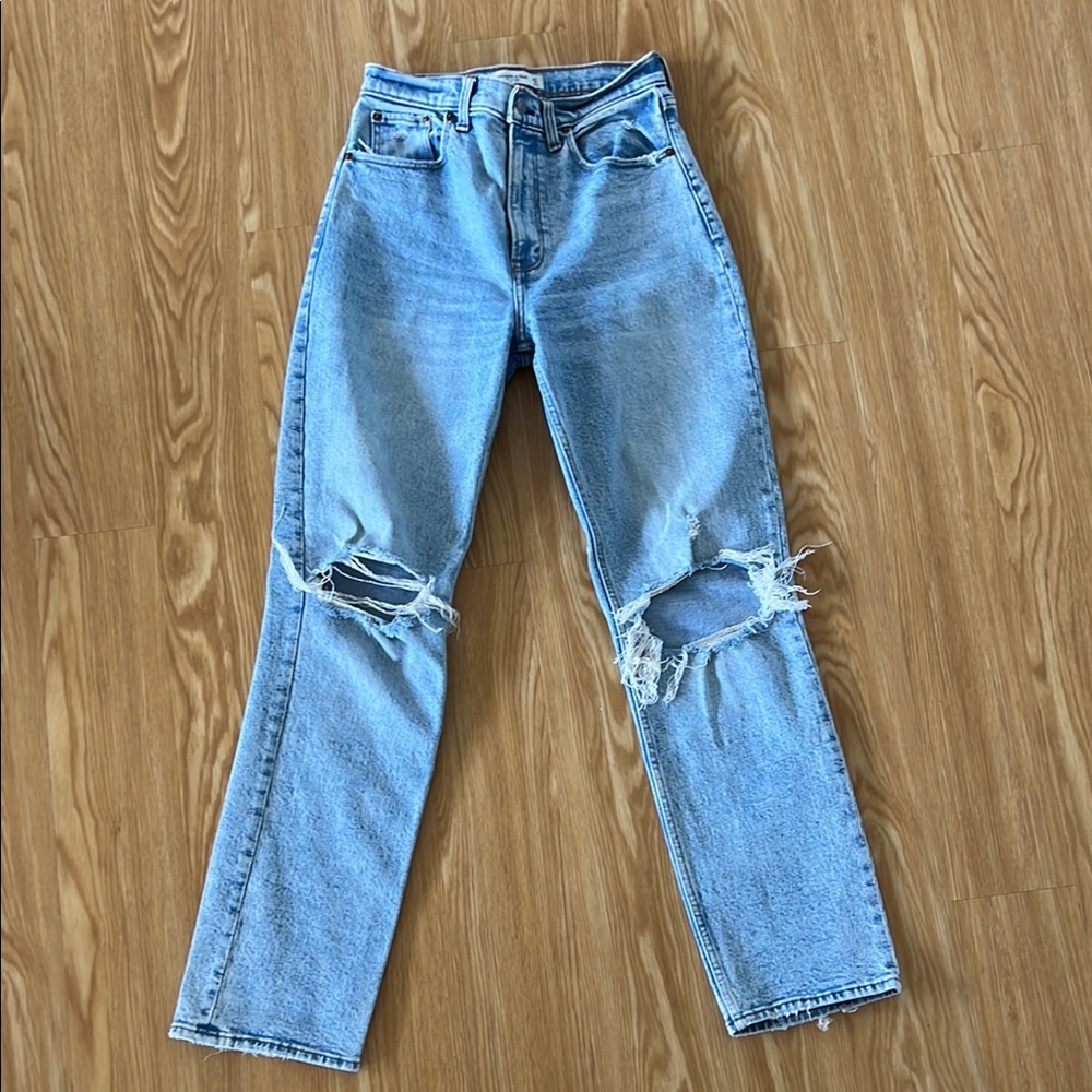 Distressed Blue Jeans